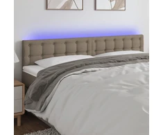 Galvūgalis su LED, taupe spalvos, 200x5x78/88cm, audinys