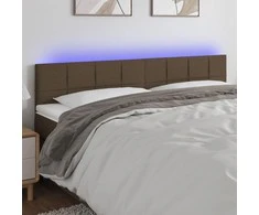 Galvūgalis su LED, taupe spalvos, 200x5x78/88cm, audinys