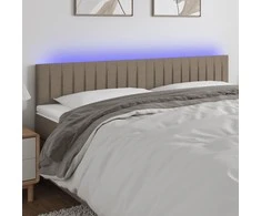 Galvūgalis su LED, taupe spalvos, 200x5x78/88cm, audinys