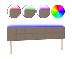 Galvūgalis su LED, taupe spalvos, 200x5x78/88cm, audinys