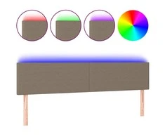 Galvūgalis su LED, taupe spalvos, 200x5x78/88cm, audinys