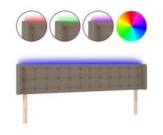 Galvūgalis su LED, taupe spalvos, 203x16x78/88cm, audinys