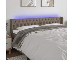 Galvūgalis su LED, taupe spalvos, 203x16x78/88cm, audinys