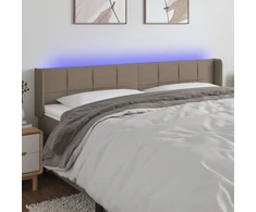 Galvūgalis su LED, taupe spalvos, 203x16x78/88cm, audinys