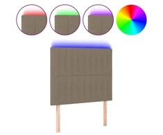 Galvūgalis su LED, taupe spalvos, 80x5x118/128cm, audinys
