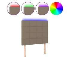 Galvūgalis su LED, taupe spalvos, 80x5x118/128cm, audinys