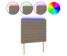 Galvūgalis su LED, taupe spalvos, 80x5x118/128cm, audinys