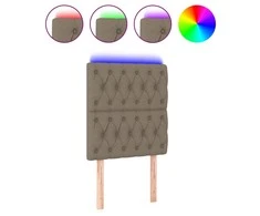 Galvūgalis su LED, taupe spalvos, 80x7x118/128cm, audinys