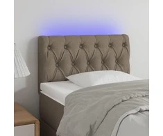 Galvūgalis su LED, taupe spalvos, 80x7x78/88cm, audinys