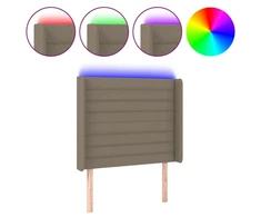 Galvūgalis su LED, taupe spalvos, 83x16x118/128cm, audinys