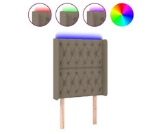 Galvūgalis su LED, taupe spalvos, 83x16x118/128cm, audinys