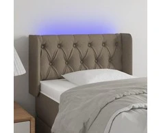 Galvūgalis su LED, taupe spalvos, 83x16x78/88cm, audinys