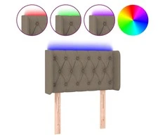 Galvūgalis su LED, taupe spalvos, 83x16x78/88cm, audinys