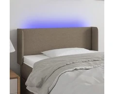 Galvūgalis su LED, taupe spalvos, 83x16x78/88cm, audinys