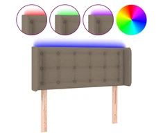 Galvūgalis su LED, taupe spalvos, 83x16x78/88cm, audinys