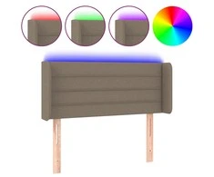 Galvūgalis su LED, taupe spalvos, 83x16x78/88cm, audinys