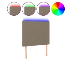 Galvūgalis su LED, taupe spalvos, 90x5x118/128cm, audinys