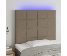 Galvūgalis su LED, taupe spalvos, 90x5x118/128cm, audinys
