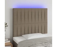 Galvūgalis su LED, taupe spalvos, 90x5x118/128cm, audinys