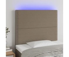 Galvūgalis su LED, taupe spalvos, 90x5x118/128cm, audinys