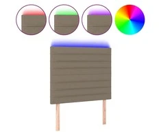 Galvūgalis su LED, taupe spalvos, 90x5x118/128cm, audinys