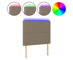 Galvūgalis su LED, taupe spalvos, 90x5x118/128cm, audinys