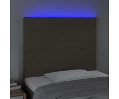 Galvūgalis su LED, taupe spalvos, 90x5x118/128cm, audinys