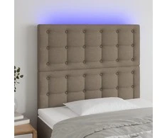 Galvūgalis su LED, taupe spalvos, 90x5x118/128cm, audinys