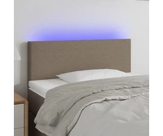 Galvūgalis su LED, taupe spalvos, 90x5x78/88cm, audinys