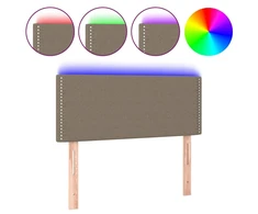 Galvūgalis su LED, taupe spalvos, 90x5x78/88cm, audinys