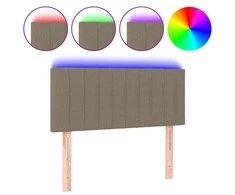 Galvūgalis su LED, taupe spalvos, 90x5x78/88cm, audinys