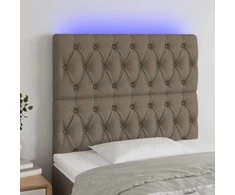 Galvūgalis su LED, taupe spalvos, 90x7x118/128cm, audinys