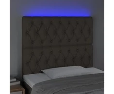 Galvūgalis su LED, taupe spalvos, 90x7x118/128cm, audinys