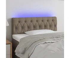 Galvūgalis su LED, taupe spalvos, 90x7x78/88cm, audinys