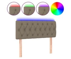 Galvūgalis su LED, taupe spalvos, 90x7x78/88cm, audinys