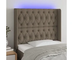 Galvūgalis su LED, taupe spalvos, 93x16x118/128cm, audinys