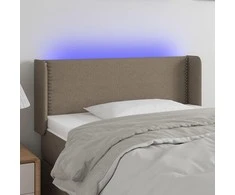 Galvūgalis su LED, taupe spalvos, 93x16x78/88cm, audinys