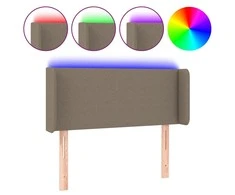 Galvūgalis su LED, taupe spalvos, 93x16x78/88cm, audinys