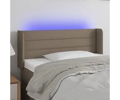 Galvūgalis su LED, taupe spalvos, 93x16x78/88cm, audinys