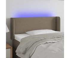 Galvūgalis su LED, taupe spalvos, 93x16x78/88cm, audinys