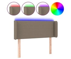Galvūgalis su LED, taupe spalvos, 93x16x78/88cm, audinys