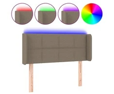Galvūgalis su LED, taupe spalvos, 93x16x78/88cm, audinys