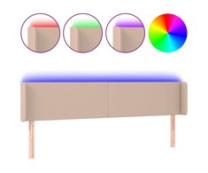 Galvūgalis su LED,kapučino spalvos, 163x16x78/88cm