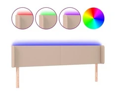 Galvūgalis su LED,kapučino spalvos, 183x16x78/88cm