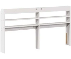 Galvūgalis su lentynomis, baltas, 120cm, pušies masyvas