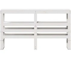 Galvūgalis su lentynomis, baltas, 140cm, pušies masyvas