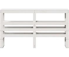Galvūgalis su lentynomis, baltas, 150cm, pušies masyvas