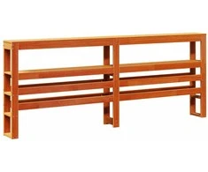 Galvūgalis su lentynomis, rudos, 200cm, pušies medienos masyvas