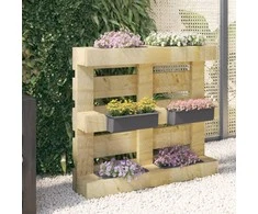 Gėlių loveliai Euro paletėms, 12vnt., pilki, 36x13,5x9,5cm, PP