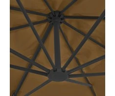 Gembinis sodo skėtis su aliuminio stulpu, taupe, 400x300cm